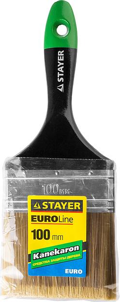 STAYER KANEKARON-EURO, 100 мм, 4″, искусственная щетина, деревянная ручка, для высокотекучих ЛКМ, плоская кисть (0106-100) фото 2