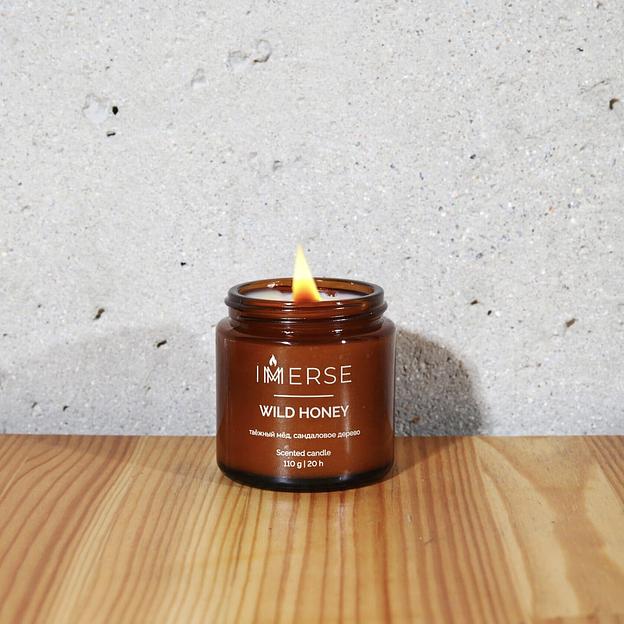 Ароматическая свеча Immerse «Wild Honey» 110 мл ОПТ фото 3