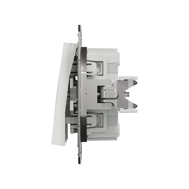 Выключатель двухклавишный SE EPH0370121 Asfora механизм быстрозажим. клеммы белый фото 3