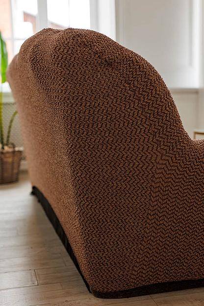 Чехол на трёхместный диван Чехлы&Пледы «Букле» какао ОПТ фото 4