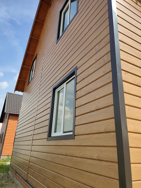 Металлический сайдинг «Евробрус с тиснением» цвет Printech LOG 3D фото 3