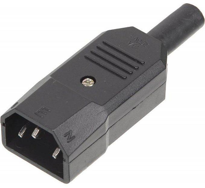 Вилка Lanmaster LAN-IEC-320-C14/90 угловая фото 1
