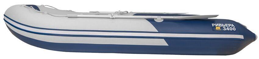 Лодка Ривьера 3400 СК Компакт, 3400*1600*460 мм., цвет: серый-синий фото 7