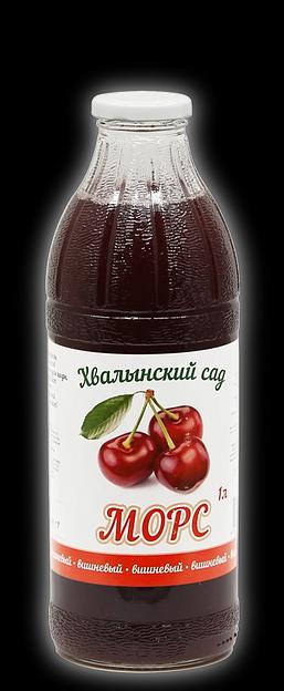Ягодно-фруктовый морс «Вишня» в стеклянной бутылке, 1 л, опт фото 1