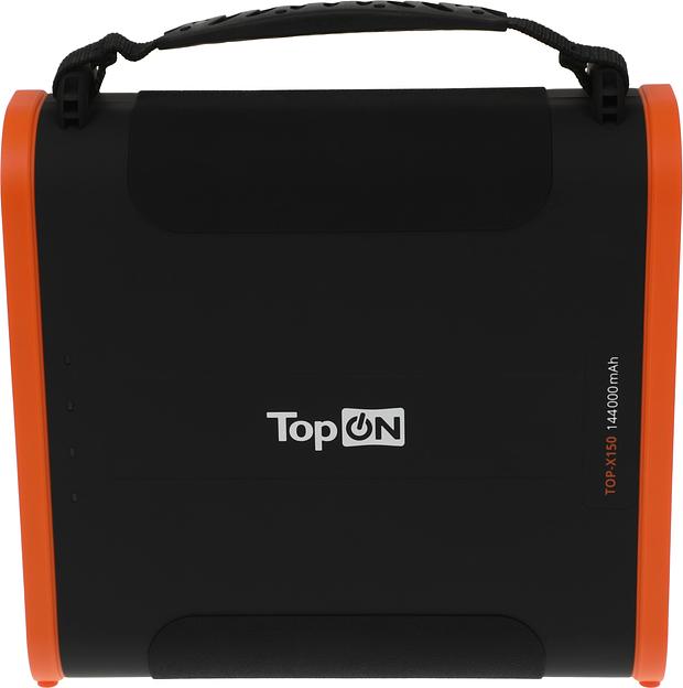 Электростанция портативная TopON TOP-X150 148000mAh 5A QC3.0/PD3.0 4xUSB солн.бат. черный/оранжевый (103764) фото 2