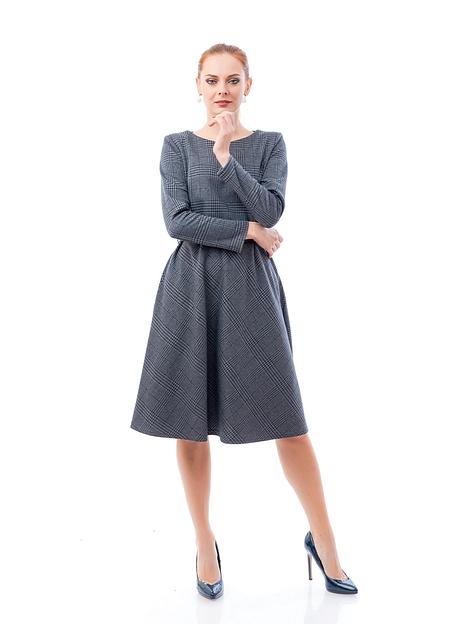 Платье женское Клетка, 607А на заказ, опт фото 1