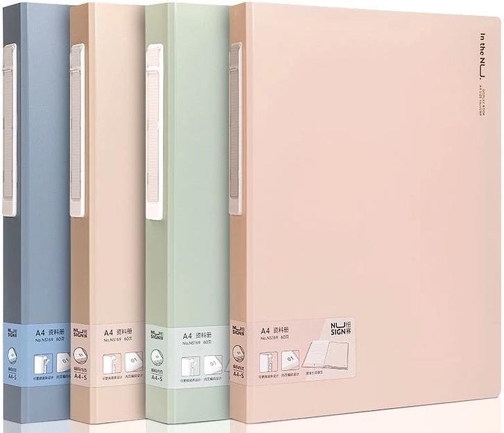 Папка с 60 прозр.вклад. Deli Nusign NS169 A4 пластик ассорти фото 1