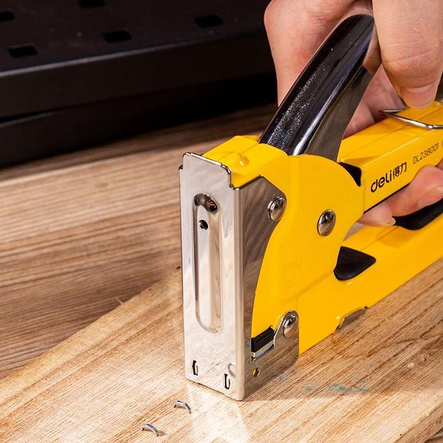 Степлеры, пистолеты, заклепочники Deli Мебельный степлер Deli DL238001 Для скоб 4-8мм D-типа. Полностью стальная конструкция фото 8