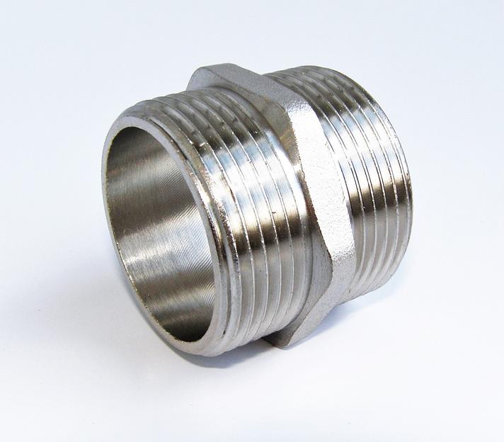 Ниппель латунь 1 1/4x1 1/4 с наружной резьбой фото 1