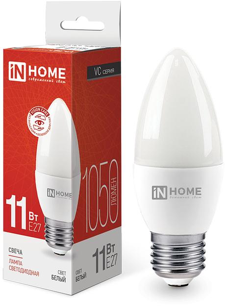 Лампа светодиодная LED-СВЕЧА-VC 11Вт 230В Е27 4000К 1050Лм IN HOME фото 1