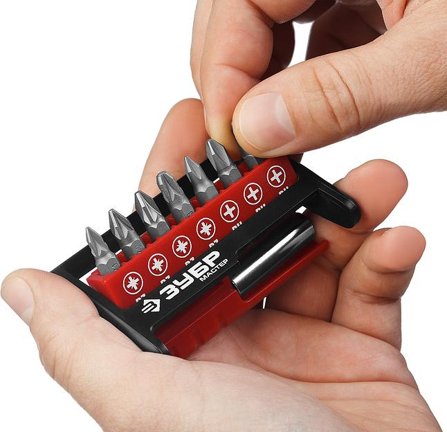 ЗУБР MX-8, 8 шт, набор бит с адаптером (26089-H8) фото 6
