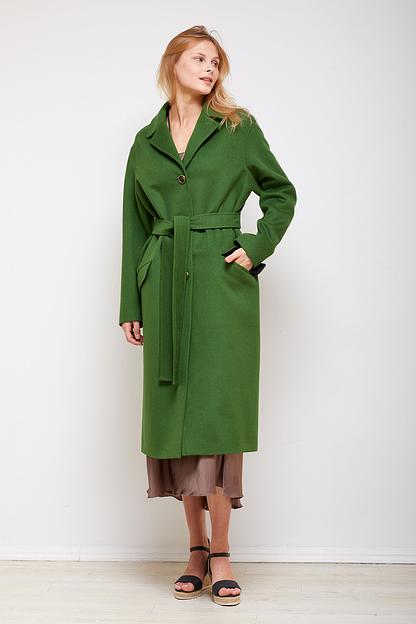 Женское демисезонное пальто деловое Mmoda зелёный, арт.2202438-1 фото 3