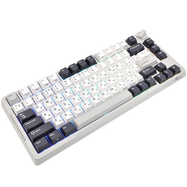 Клавиатура Royal Kludge RK-H81 White Night USB/2.4 GHz/Bluetоoth, RGB, Hot Swap, Sky cyan switch фото 5