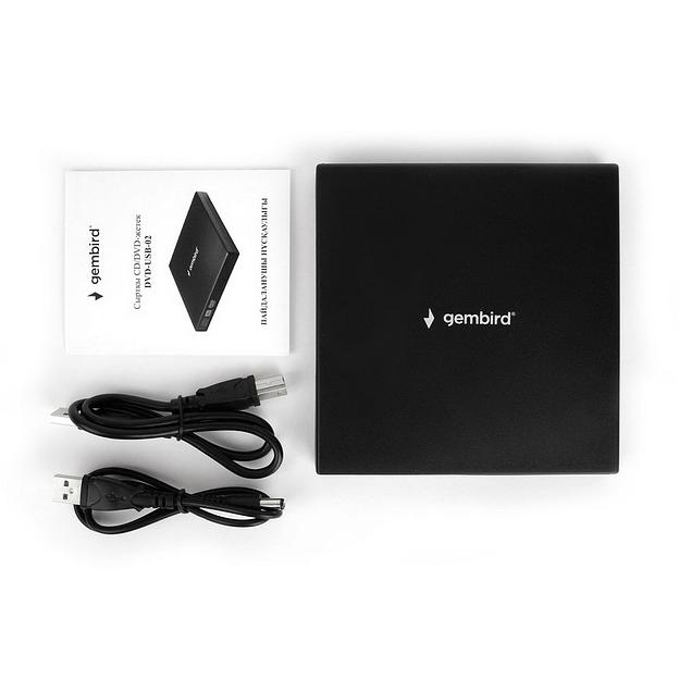 Внешний DVD-привод Gembird DVD-USB-02 USB 2.0 пластик, черный (099240) фото 4