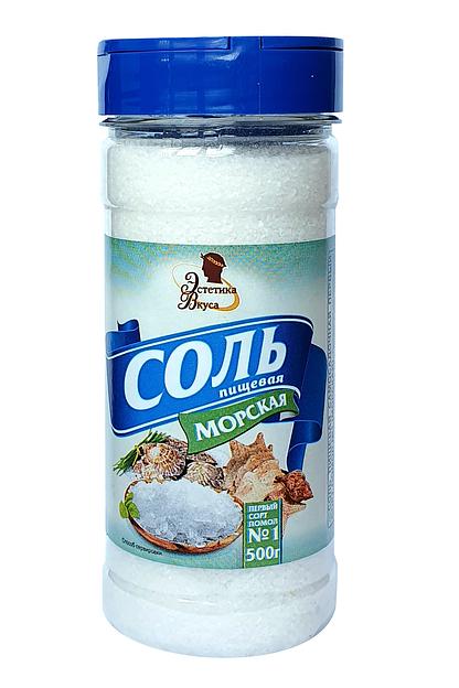Соль морская  Эстетика вкуса банка ПЭТ, 500 г ОПТ фото 1