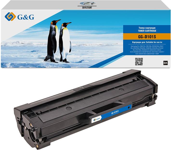 Картридж лазерный G&G GG-D101S черный (1500стр.) для Samsung Samsung ML-2160/ML-2161/ML-2165W/ML-2162/ML-2165/ML-2166/ML-2168/ML-2164/ML-2164W/ML-2167/ML-2168W;SCX-3400/SCX-3405/SCX-3405W/SCX-3405FW/S фото 1