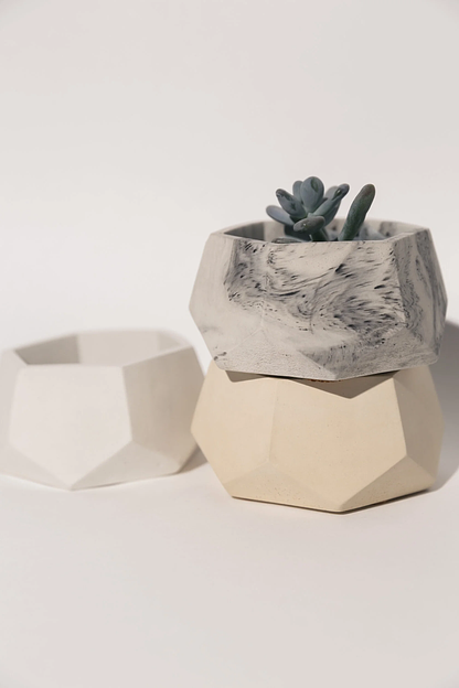 Подсвечник-кашпо Гекса из скульптурной смеси, опт фото 1