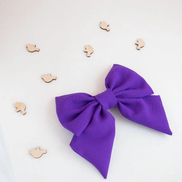 Заколка для волос Casanda Hey «Бантик» ярко фиолетовый, опт фото 2