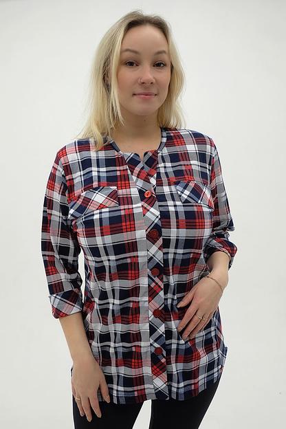 Джемпер-рубашка из 100% хлопка (кулирка), модель Бл-1 ОПТ фото 1