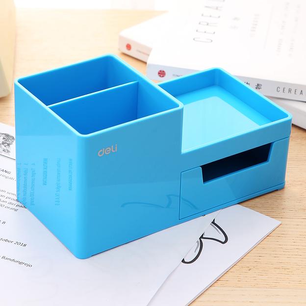 Органайзер настольный Deli EZ25130 Rio 4отд. 175x90x92мм голубой пластик фото 8