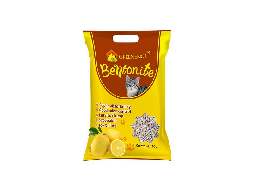 Наполнитель комкующийся для кошачьего туалета с ароматом лимона ENQI 10 л фото 1