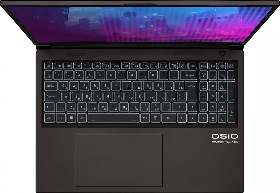 Ноутбук Osio CyberLine C160i-001 Core i5 12600H 16Gb SSD512Gb NVIDIA GeForce RTX 3050 6Gb 16" IPS WUXGA (1920x1200) noOS brown WiFi BT Cam 3410mAh фото 5