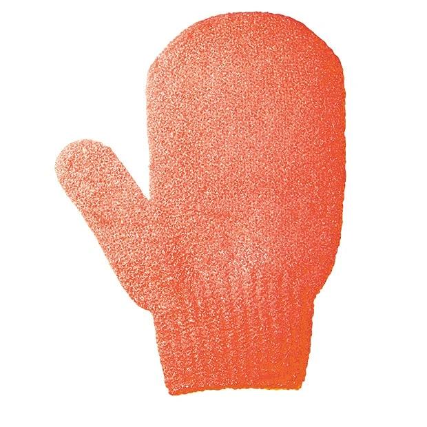 Мочалка-варежка с эффектом пилинга, Оранжевая, опт фото 1