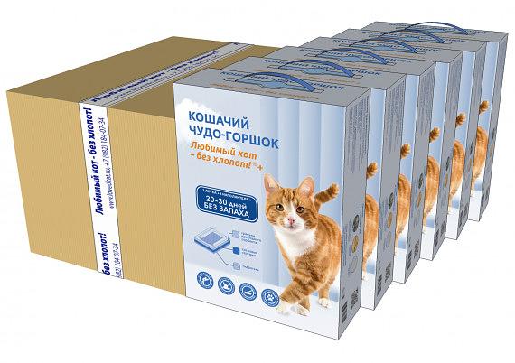 Кошачий чудо-горшок «Любимый кот — без хлопот!» для кошек весом до 8 кг (6 шт. в упак.) фото 1