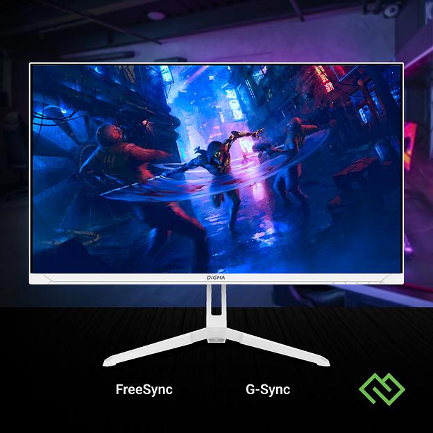 Монитор Digma 23.8" Overdrive 24P410F белый IPS LED 2ms 16:9 HDMI матовая 300cd 178гр/178гр 1920x1080 200Hz G-Sync FreeSync DP FHD USB 3.7кг фото 9