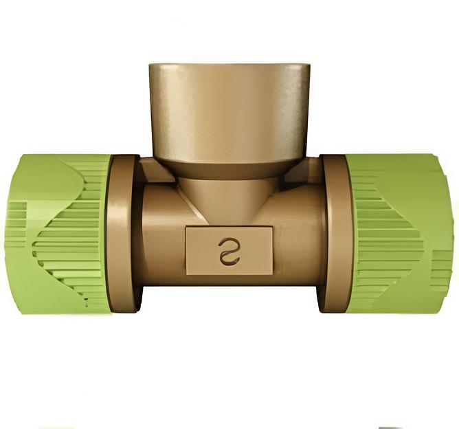 Тройник латунный с внутренней резьбой Push Fit фото 1