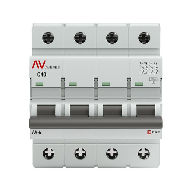 Автоматический выключатель Averes AV-6 (С) 4P 40А 6kA фото 3