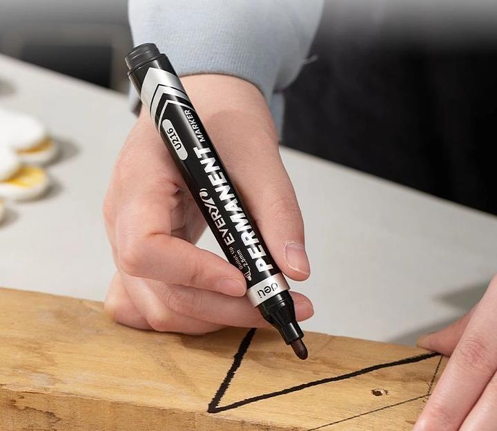 Маркер перманентный Deli EU216-BK Everyu круг. пулевидный пиш. наконечник 2.5мм заправляемый черный фото 2