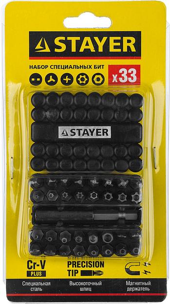 STAYER 33 шт, набор специальных бит с магнитным адаптером (26084-H33) фото 4