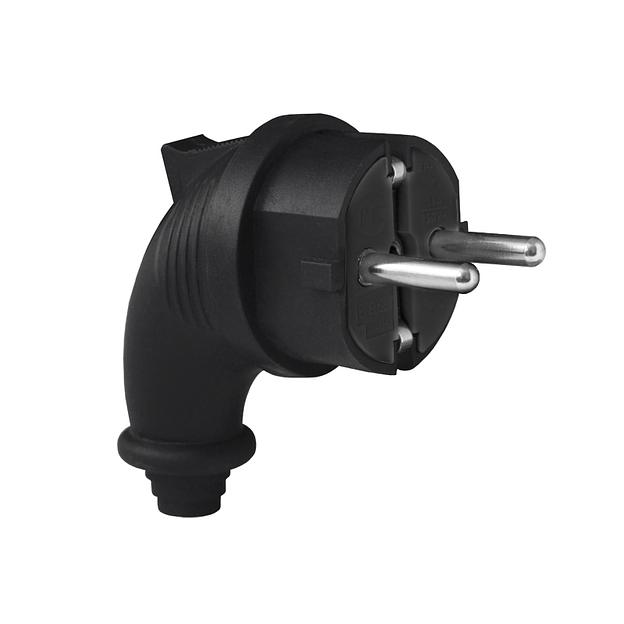 Вилка угловая c/з каучук 16А 250В IP44 (еврослот) фото 1