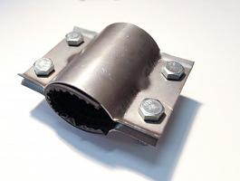 Х150 Ремонтный хомут на трубу 159-170 для водоснабжения оцинкованный фото 1