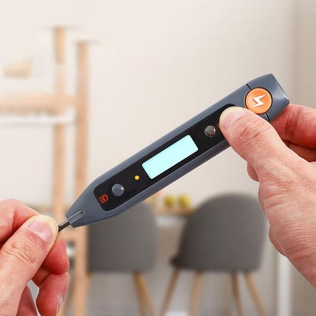 Индикаторная отвертка-тестер напряжения цифровая "Home Series Gray" Deli HT7005 (12-250 В, фонарик, батарейки в комплекте) фото 3