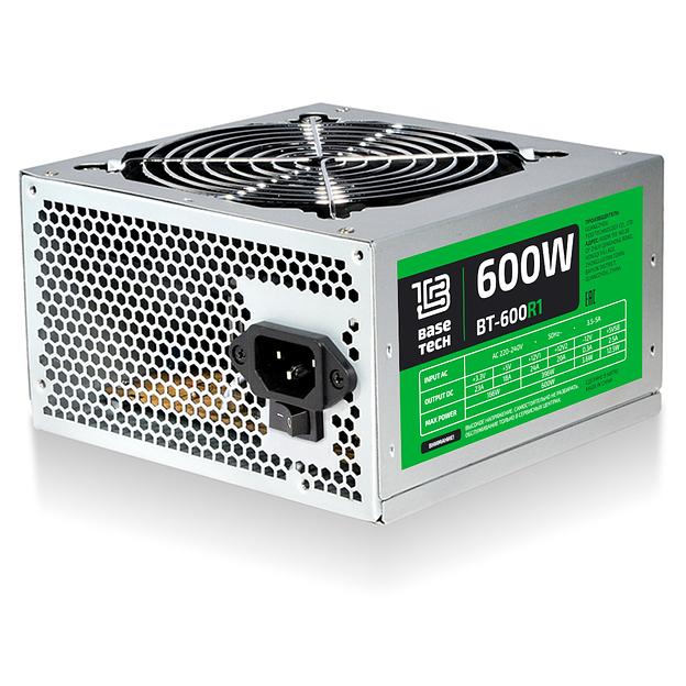 Блок питания ATX BaseTech R1, 600W, Bulk (BT-600R1) фото 1