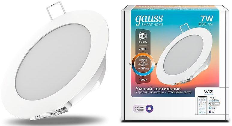 Умный светильник Gauss IoT Smart Home потолоч. белый (2030122) фото 1