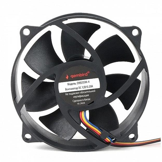 Gembird Вентилятор для корпуса 90x90x25, втулка, 4 pin, провод 30 см (D9025SM-4) фото 1