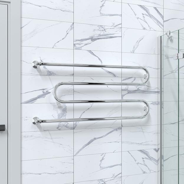 Полотенцесушитель водяной Роснерж М образный с полкой M101100 50x120 фото 4