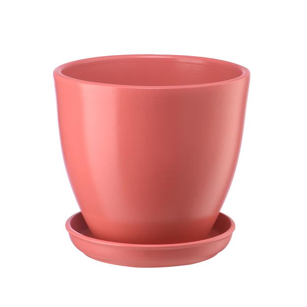 Керамический горшок "Бутон" с подставкой, 2,4л., Д175 Ш175 В158, розовый антик фото 1
