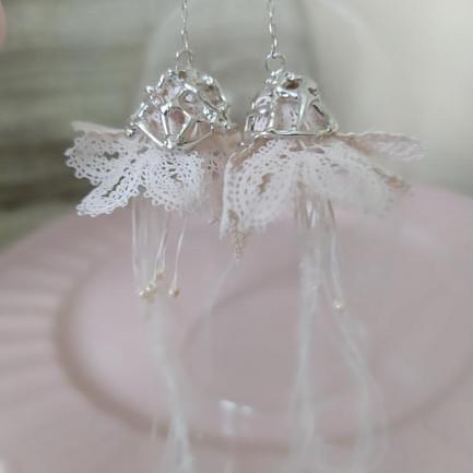 Серьги «Жасмин» розовые ОПТ фото 1