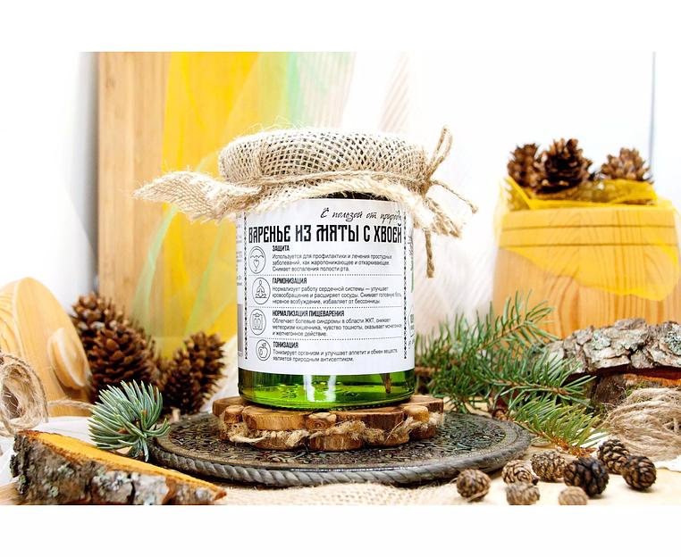 Варенье Добродед из мяты с хвоей баночка Крафт 430 мл опт фото 1