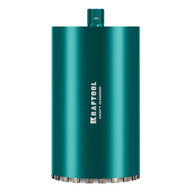KRAFTOOL DIAMOND 250 мм (450 мм, 1 1/4″, лазерная сварка, сухое сверление с микроударом), алмазная коронка по железобетону (29825-250) фото 1