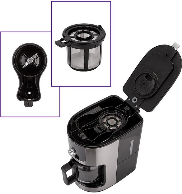 Кофемашина Kitfort КТ-782 1050Вт нержавеющая сталь/черный фото 5