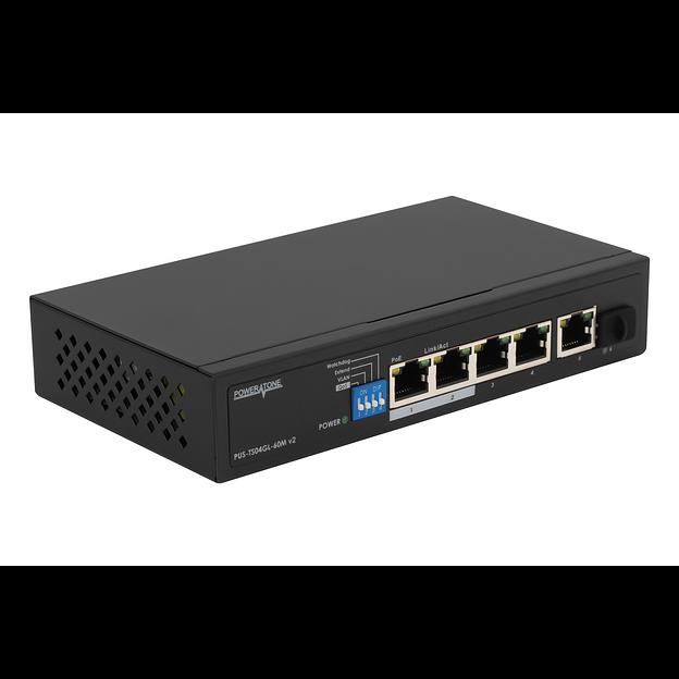 Неуправляемый 4 портовый PoE коммутатор PUS-TS04GL-60M v2 фото 2