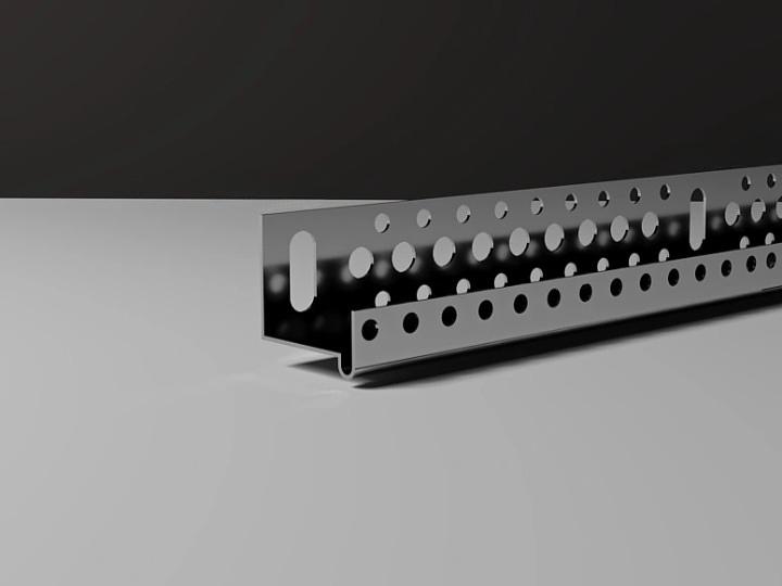 Цокольный опорный профиль алюминиевый 33 мм с перфорацией и капельником, толщина 0,5 мм ProfiGips 2,5 м ОПТ фото 1