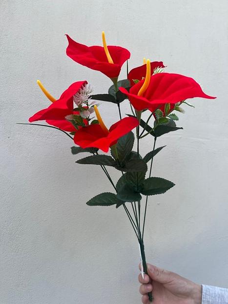 Искусственные цветы ПластЦвет «7 бархатных калл» 50 см ОПТ фото 1