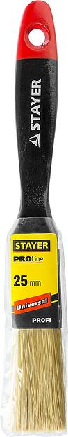STAYER Universal, 25 мм, 1″, светлая, натуральная щетина, деревянная ручка, все виды ЛКМ, плоская кисть, Professional (0104-025) фото 2