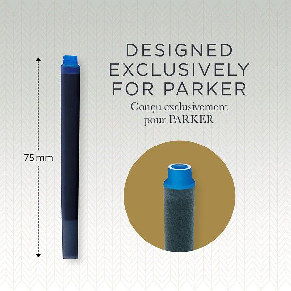 Картридж Parker Quink Z11 (CW1950383) синие чернила смывающиеся для ручек перьевых (5шт) фото 3